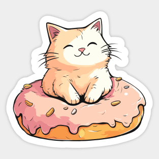 Cute cat with donut #3 Sticker